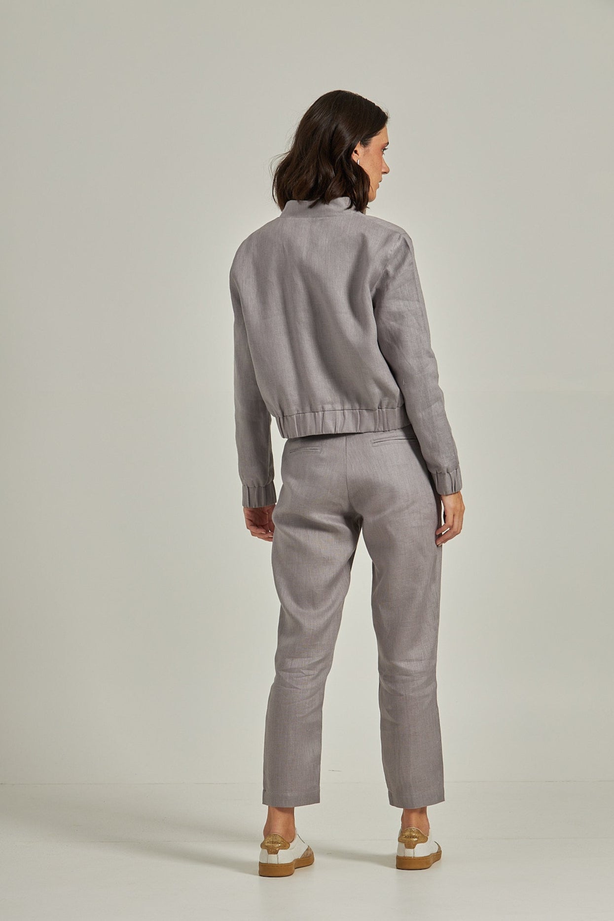 Calça cenoura Linho - Cinza