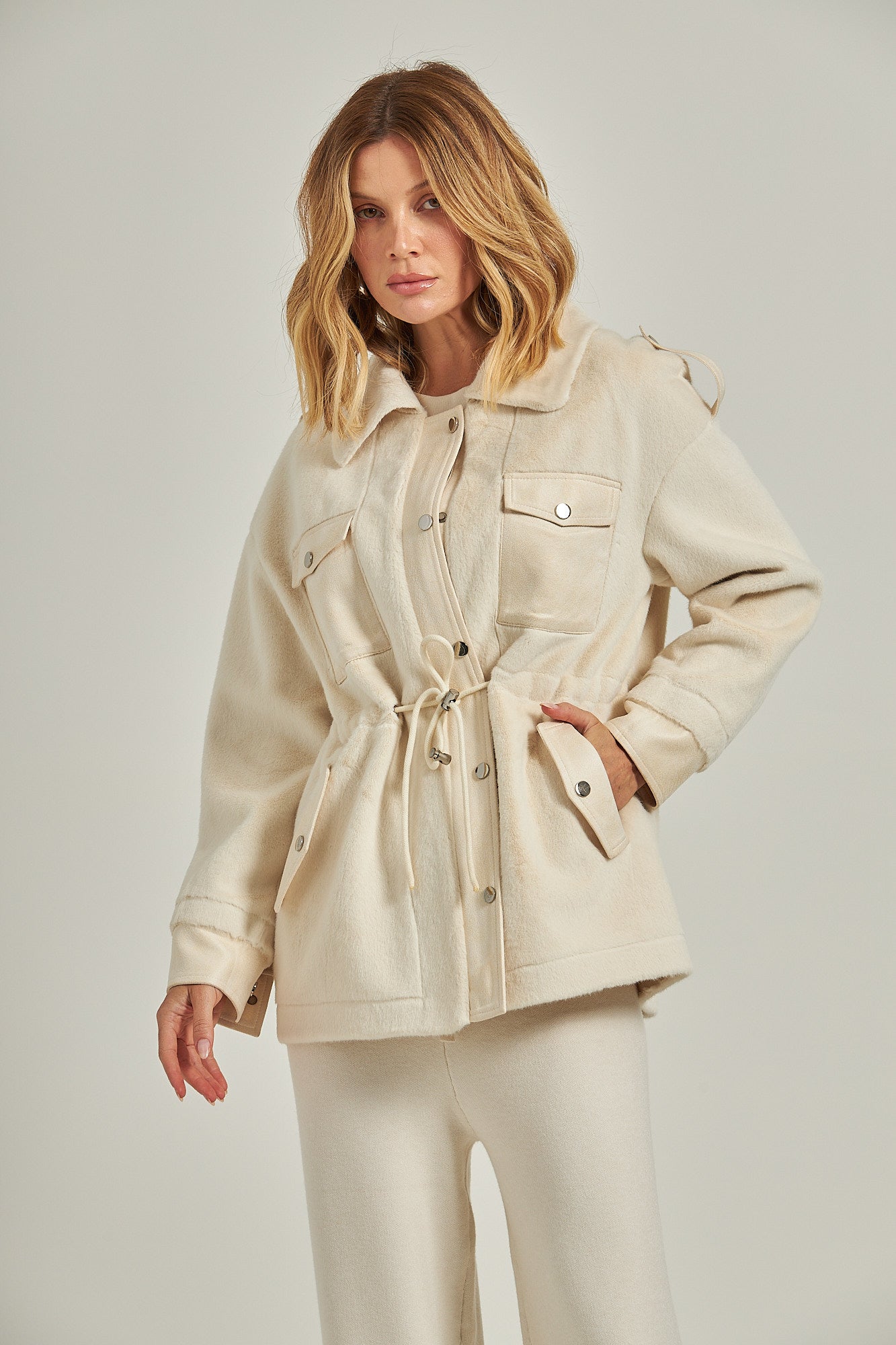 Parka pele fake - Bege