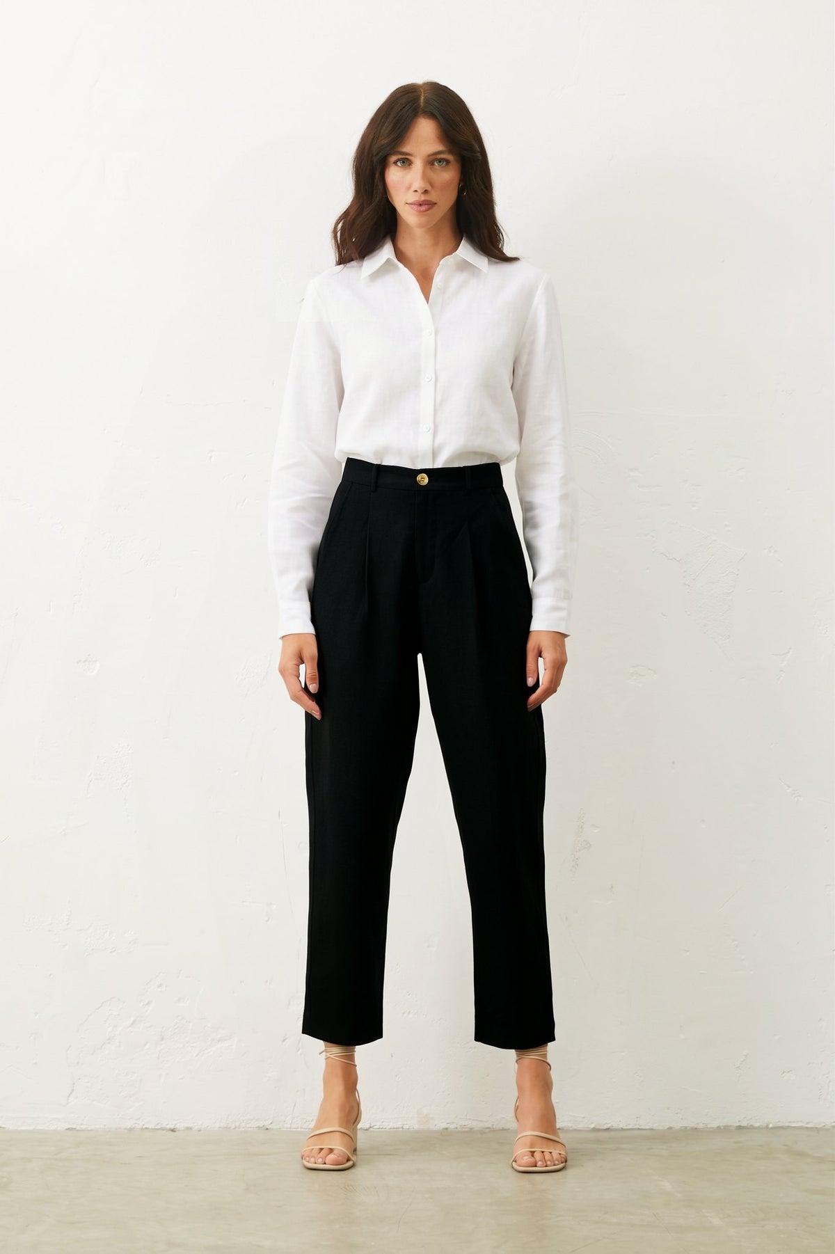 Calça Cenoura De Linho - Preto