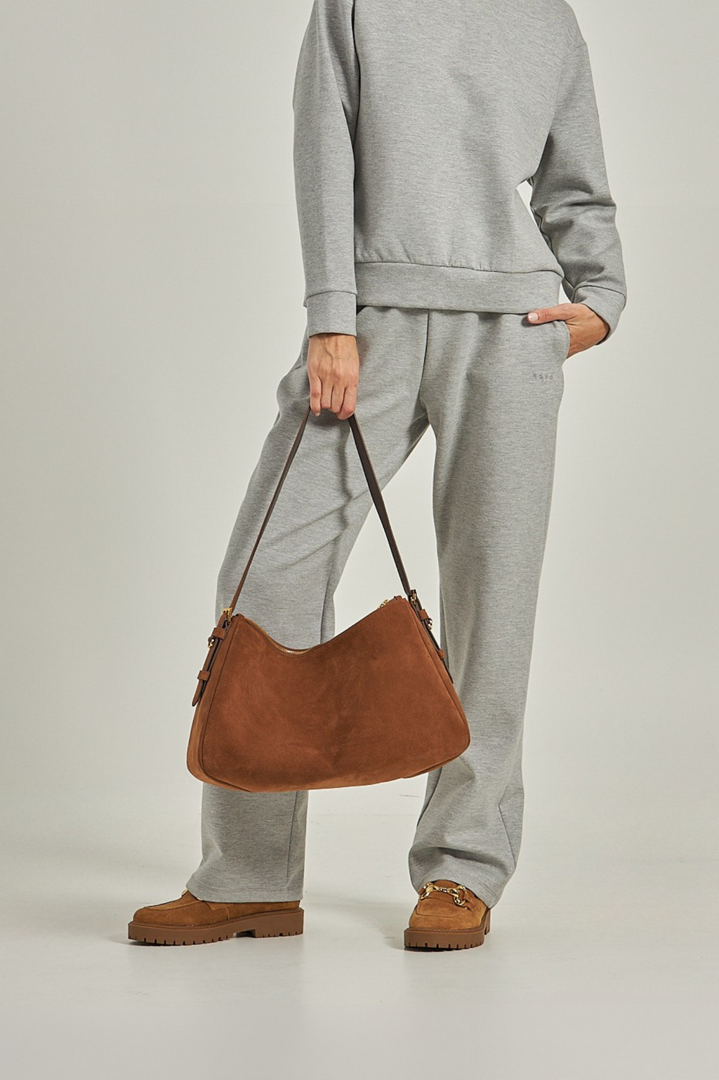 Calça Wide Infinity - Cinza mescla