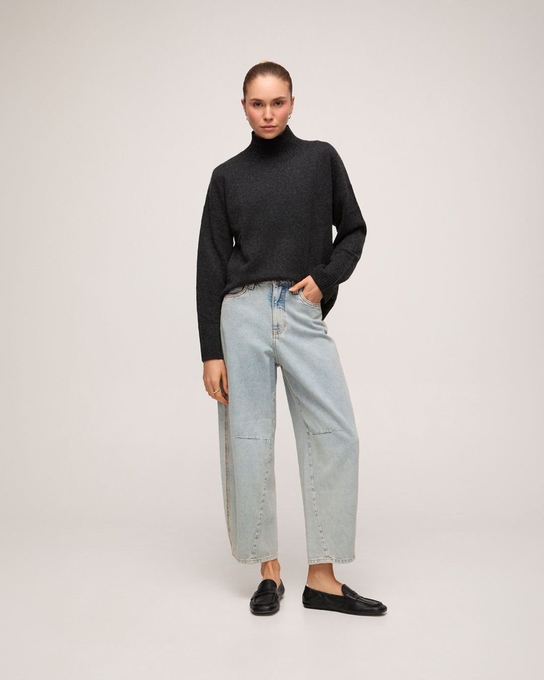 Cashmere gola alta - Preto
