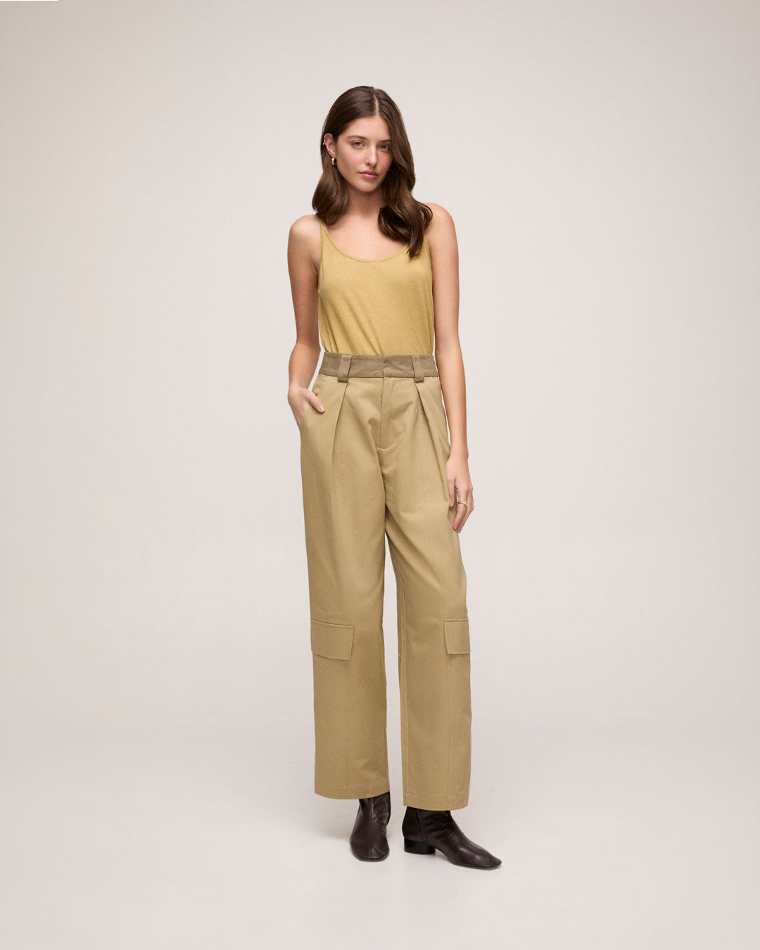 Calça de Alfaiataria em Algodão - Bege