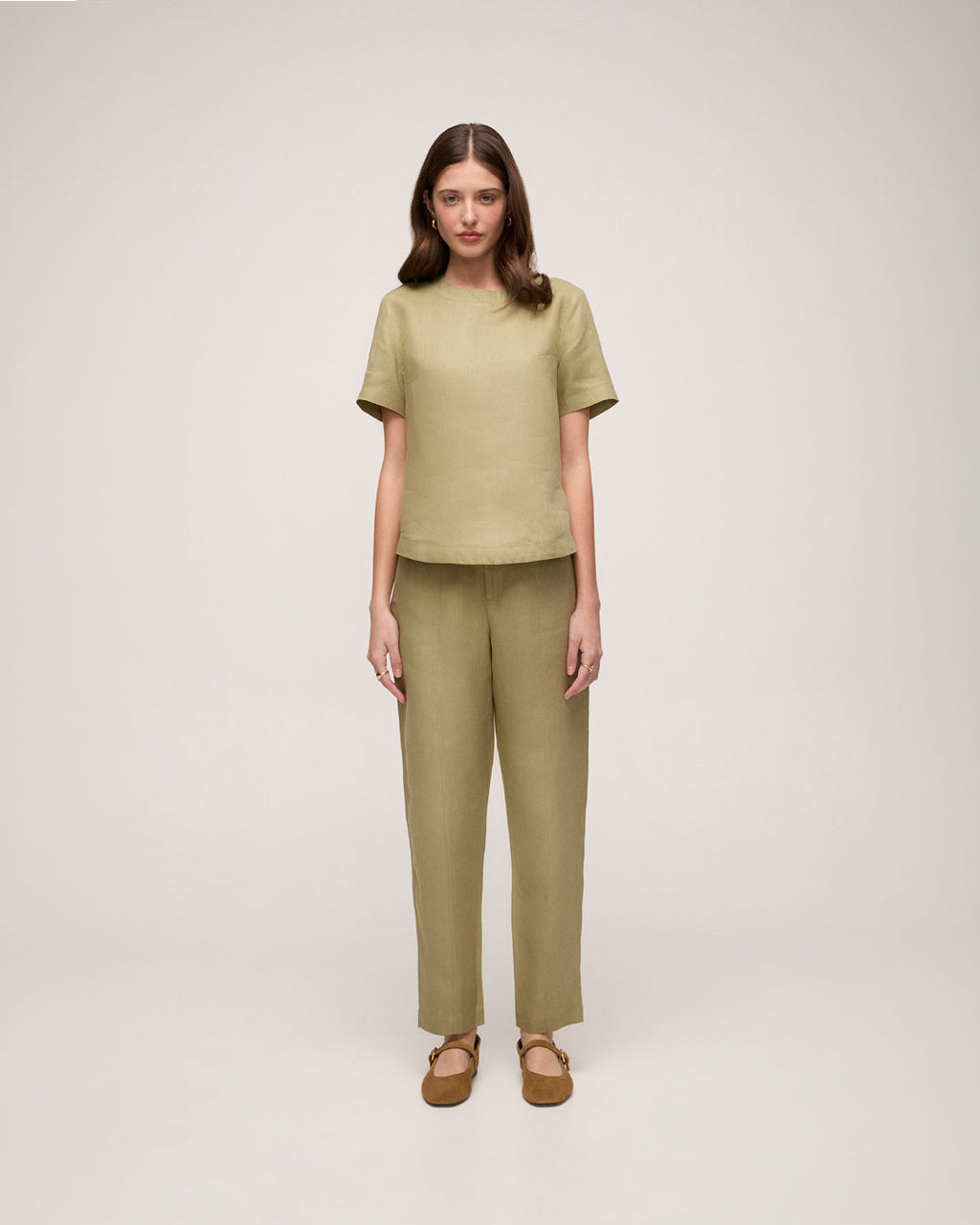 Calça em Linho - Verde Militar Claro