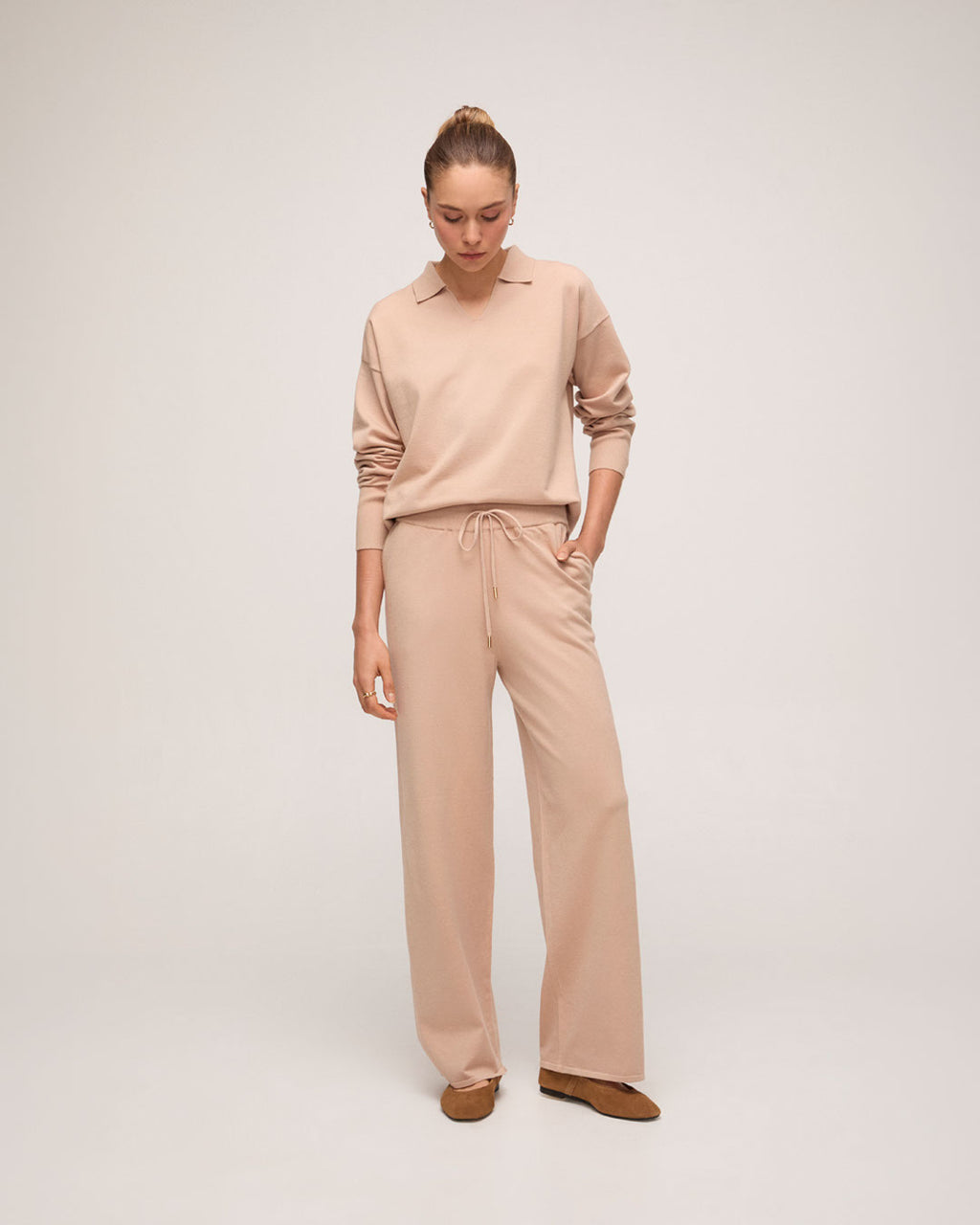 Calça em Tricot - Bege