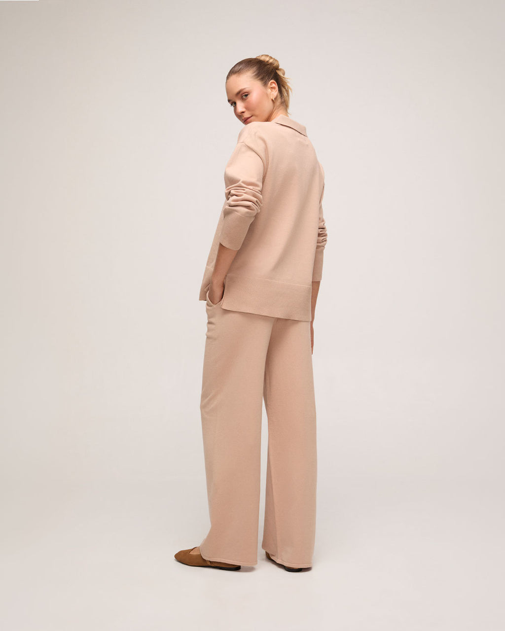 Calça em Tricot - Bege