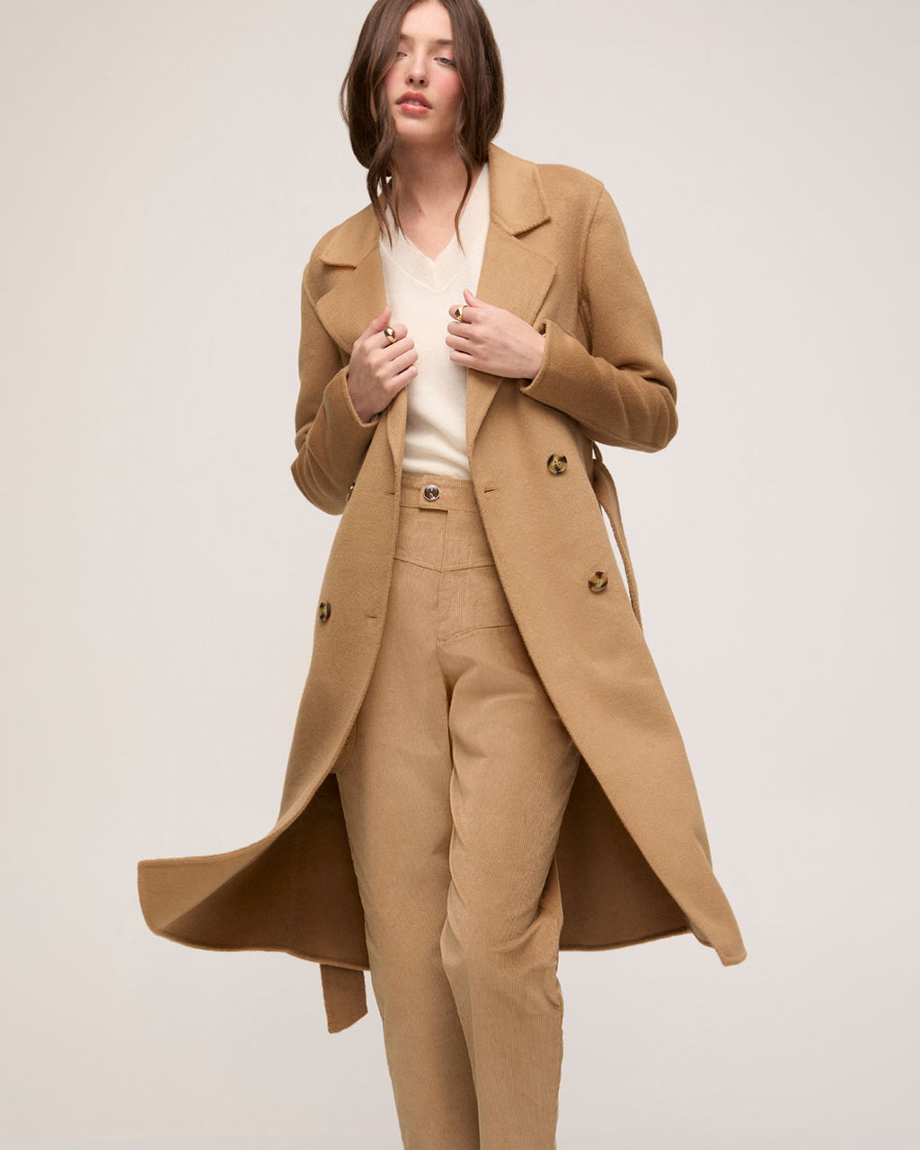 Trench Coat em Lã - Bege