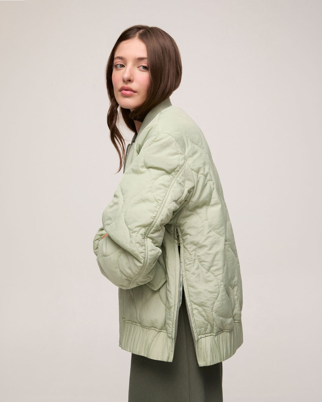 Jaqueta em Nylon - Verde Claro