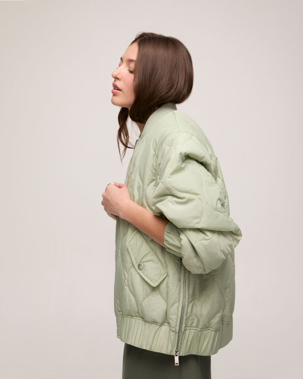 Jaqueta em Nylon - Verde Claro