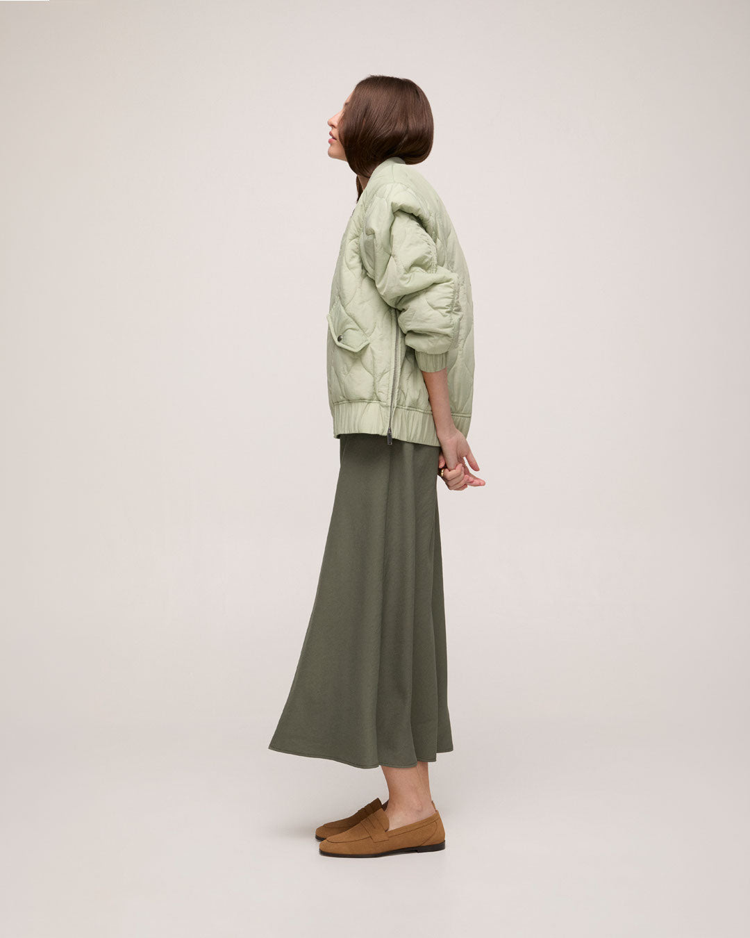 Jaqueta em Nylon - Verde Claro
