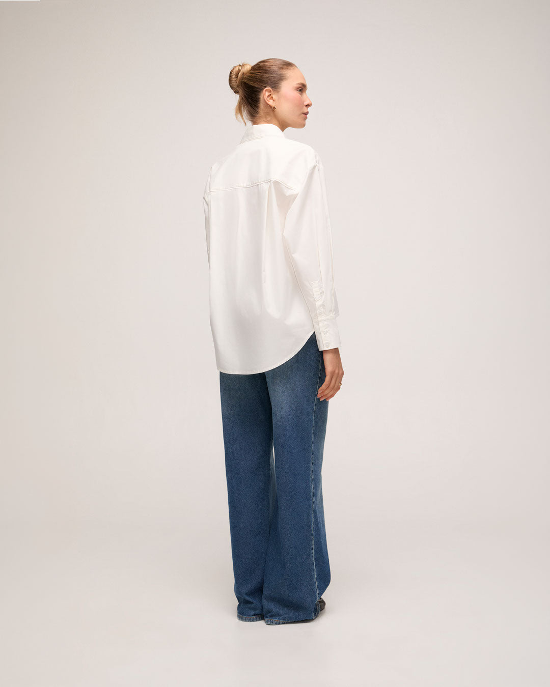 Camisa Tricoline Detalhe - Off White