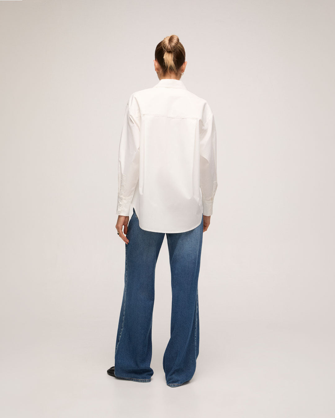 Camisa Tricoline Detalhe - Off White