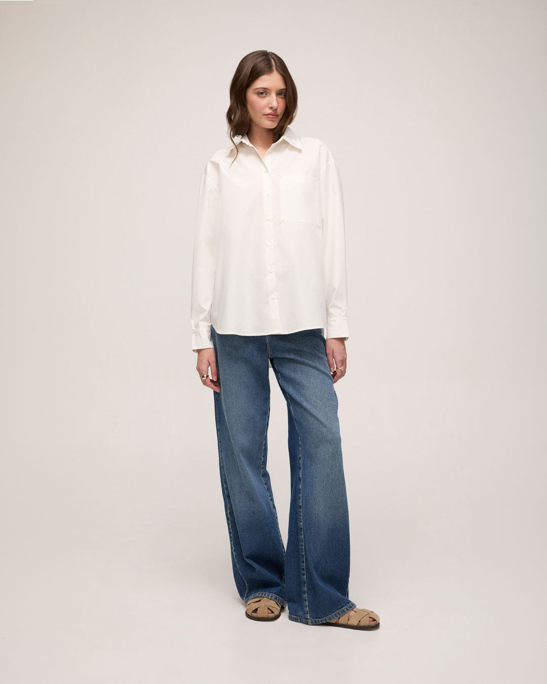 Camisa Tricoline Algodão - Off White