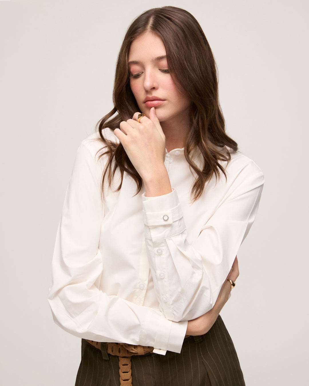 Camisa Tricoline Básica - Off White