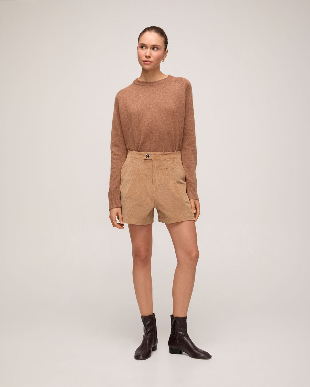 Suéter em Tricot de Cashmere e Lã - Marrom