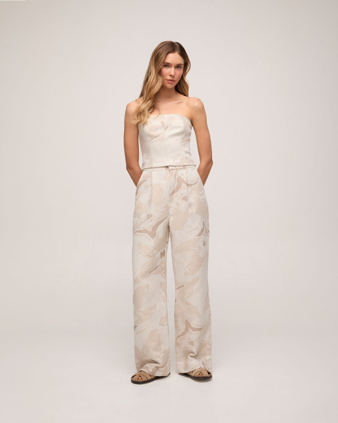 Top Sem Alça Jacquard