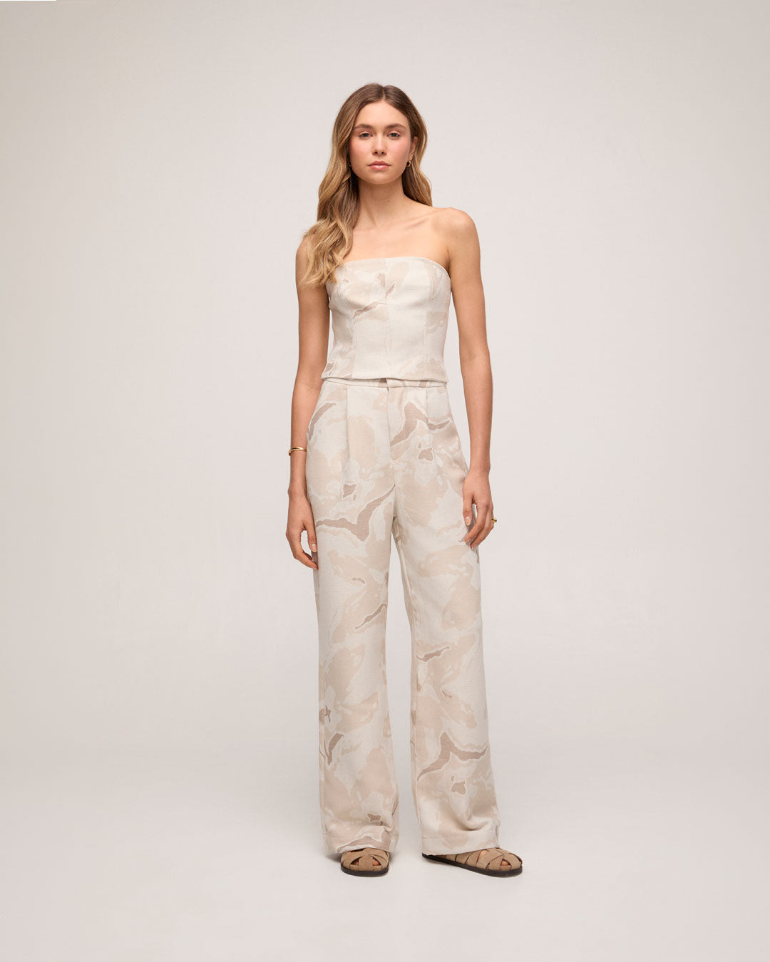 Top Sem Alça Jacquard