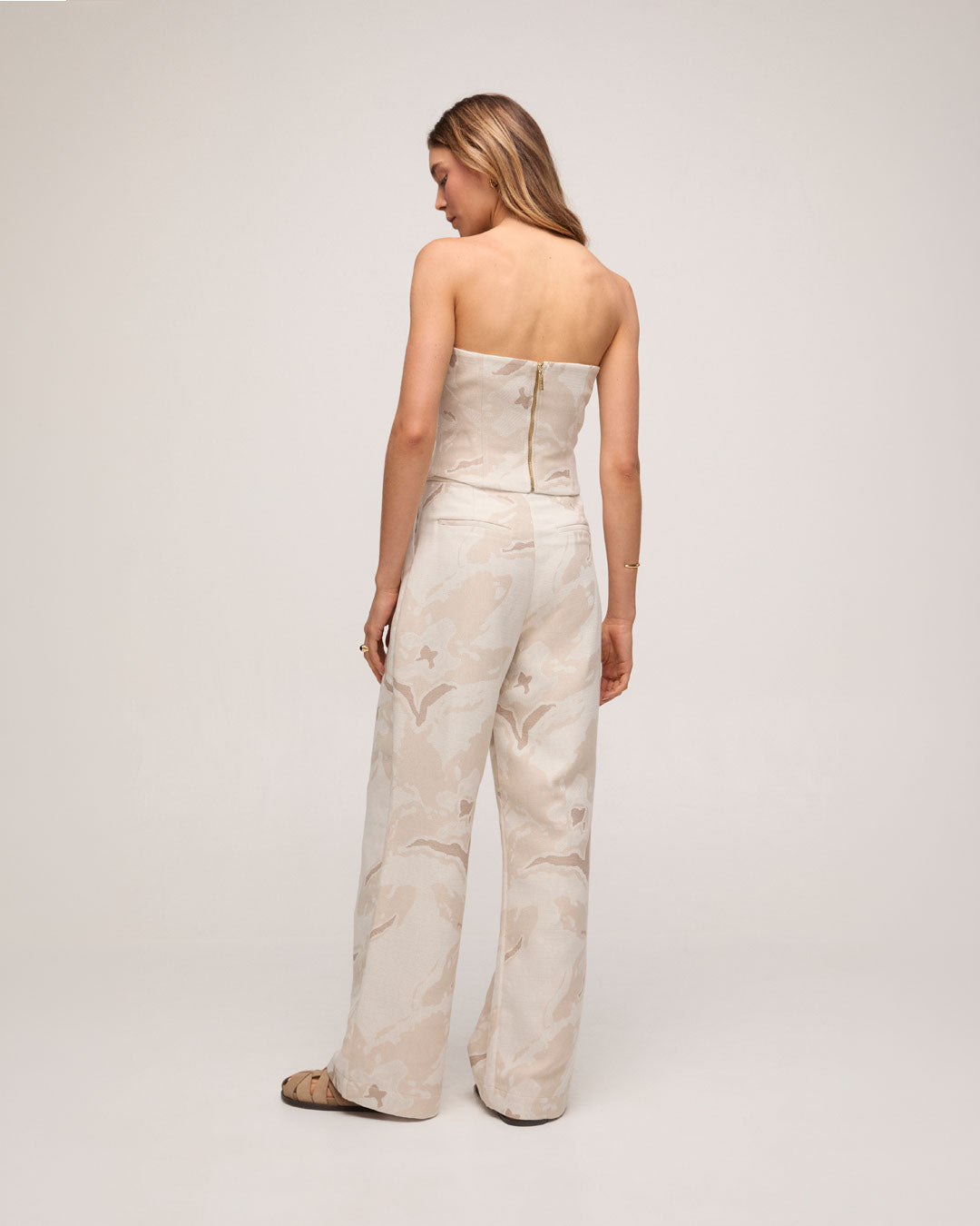 Top Sem Alça Jacquard