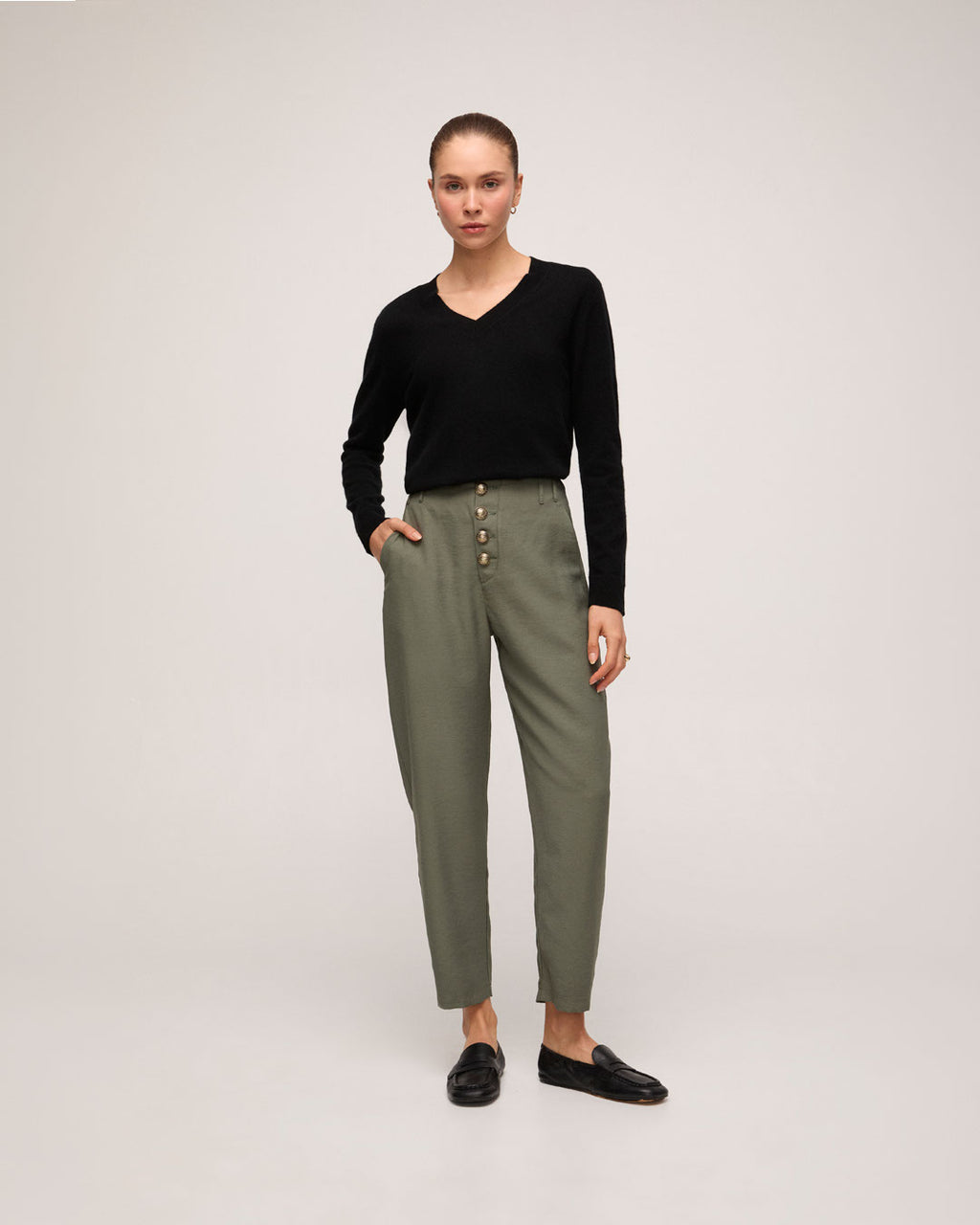 Calça em Alfaiataria de Viscose - Verde Militar