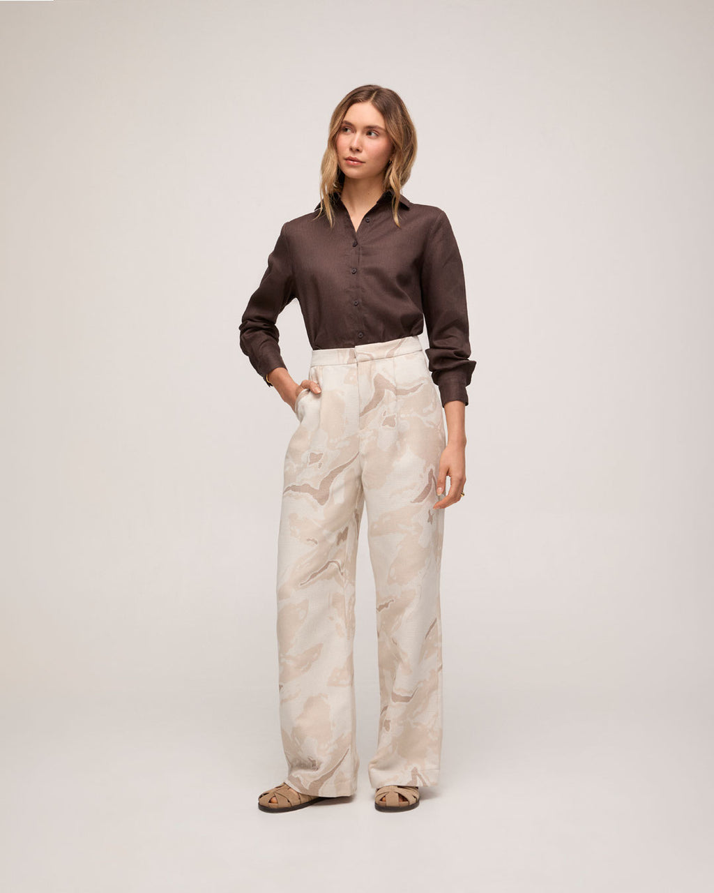 Calça em Jacquard