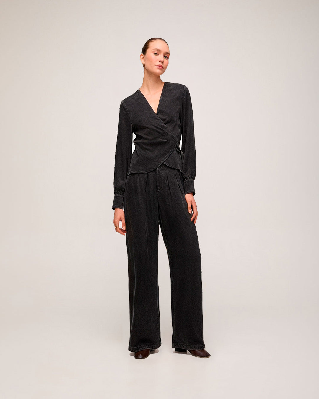 Blusa em Cupro Washed - Preto