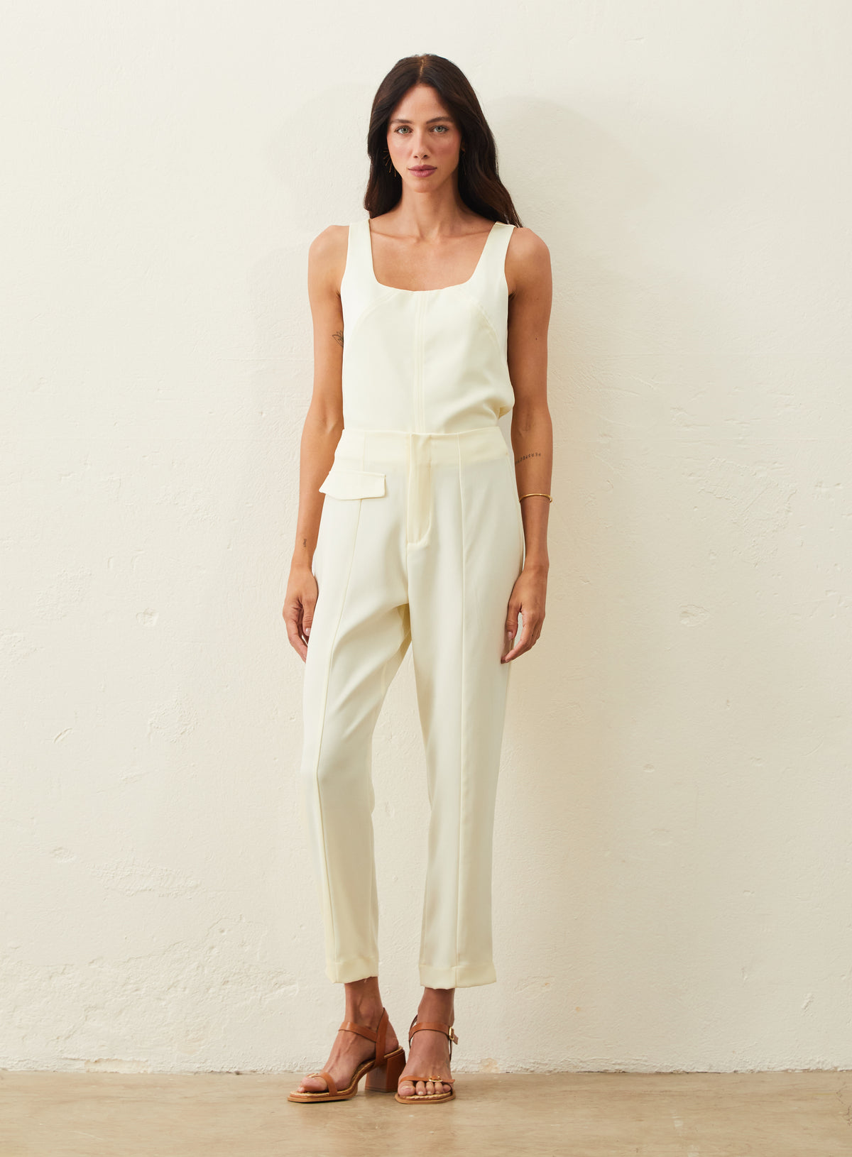 Calça Em Crepe Patou - Amarelo