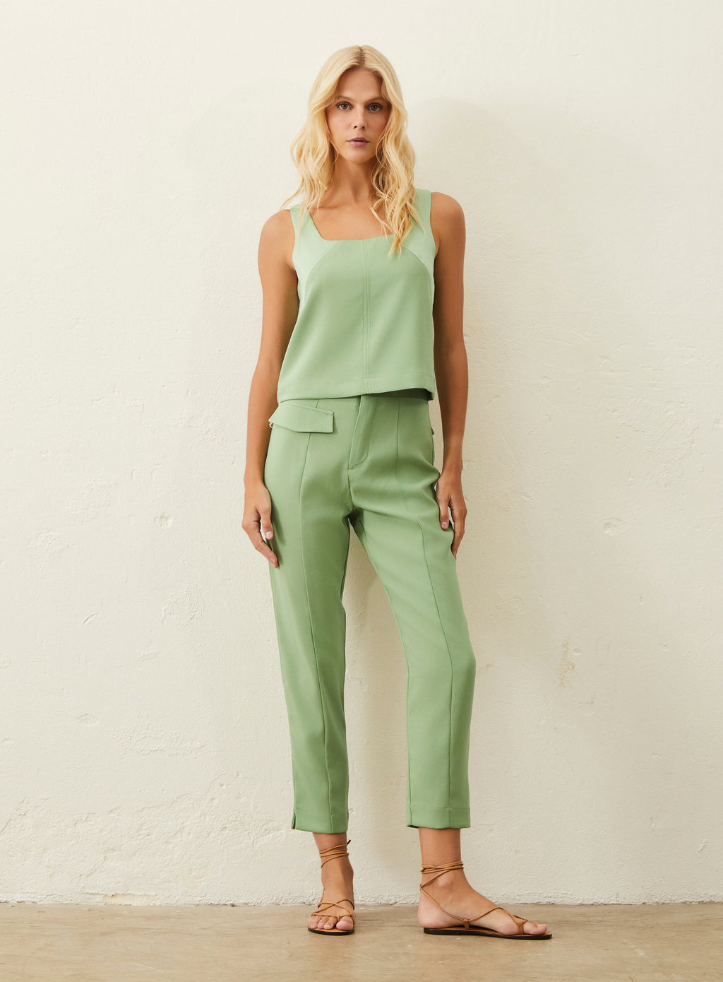 Calça Em Crepe Patou - Verde