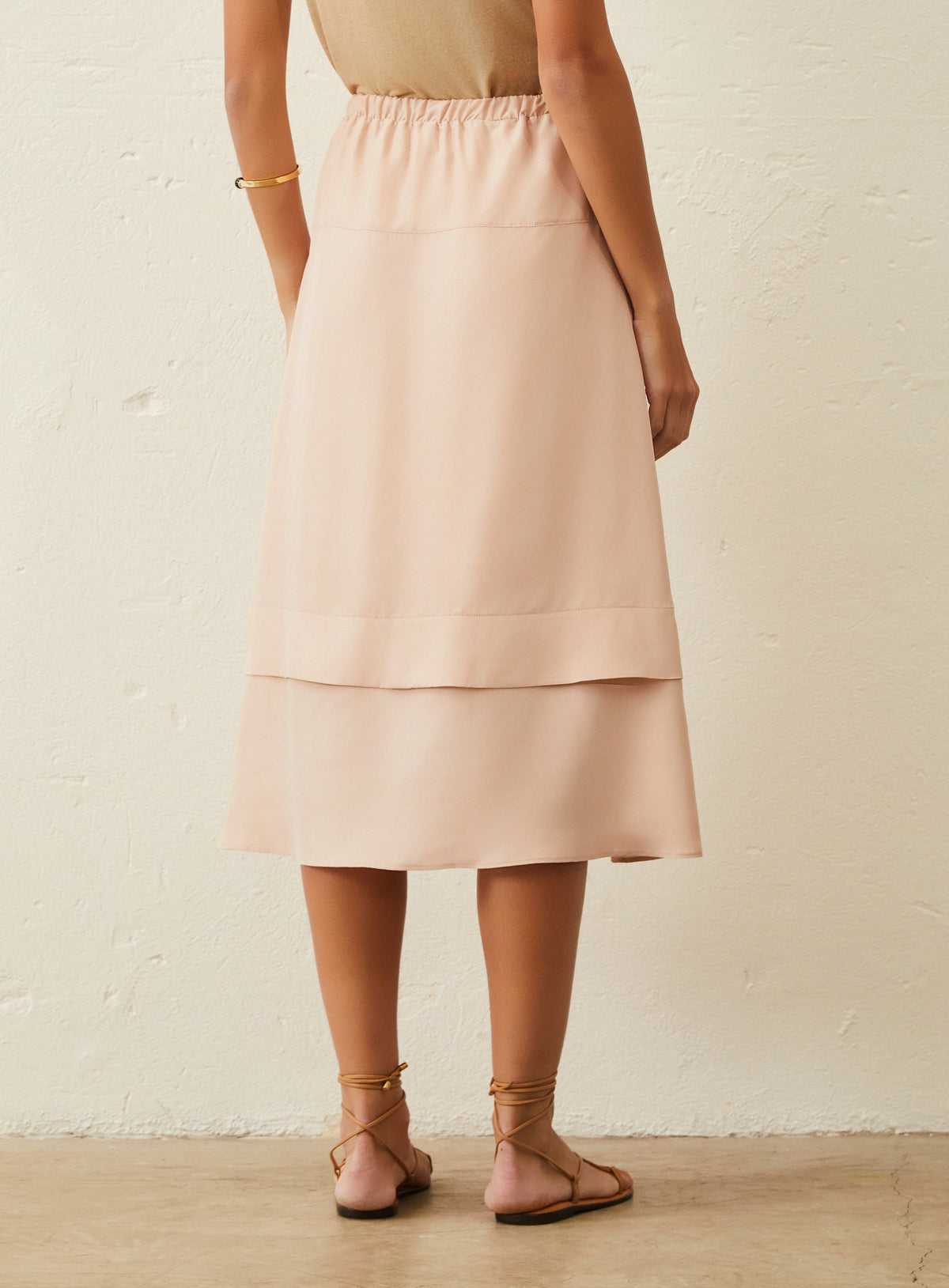 Saia Midi De Seda - Rosa
