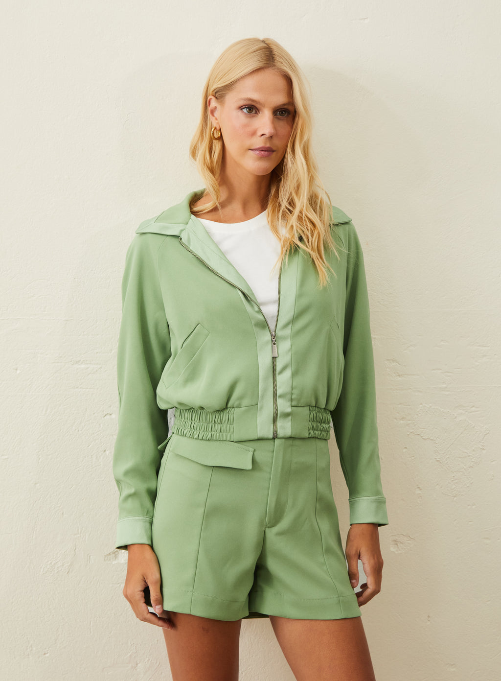 Jaqueta Em Crepe Patou - Verde