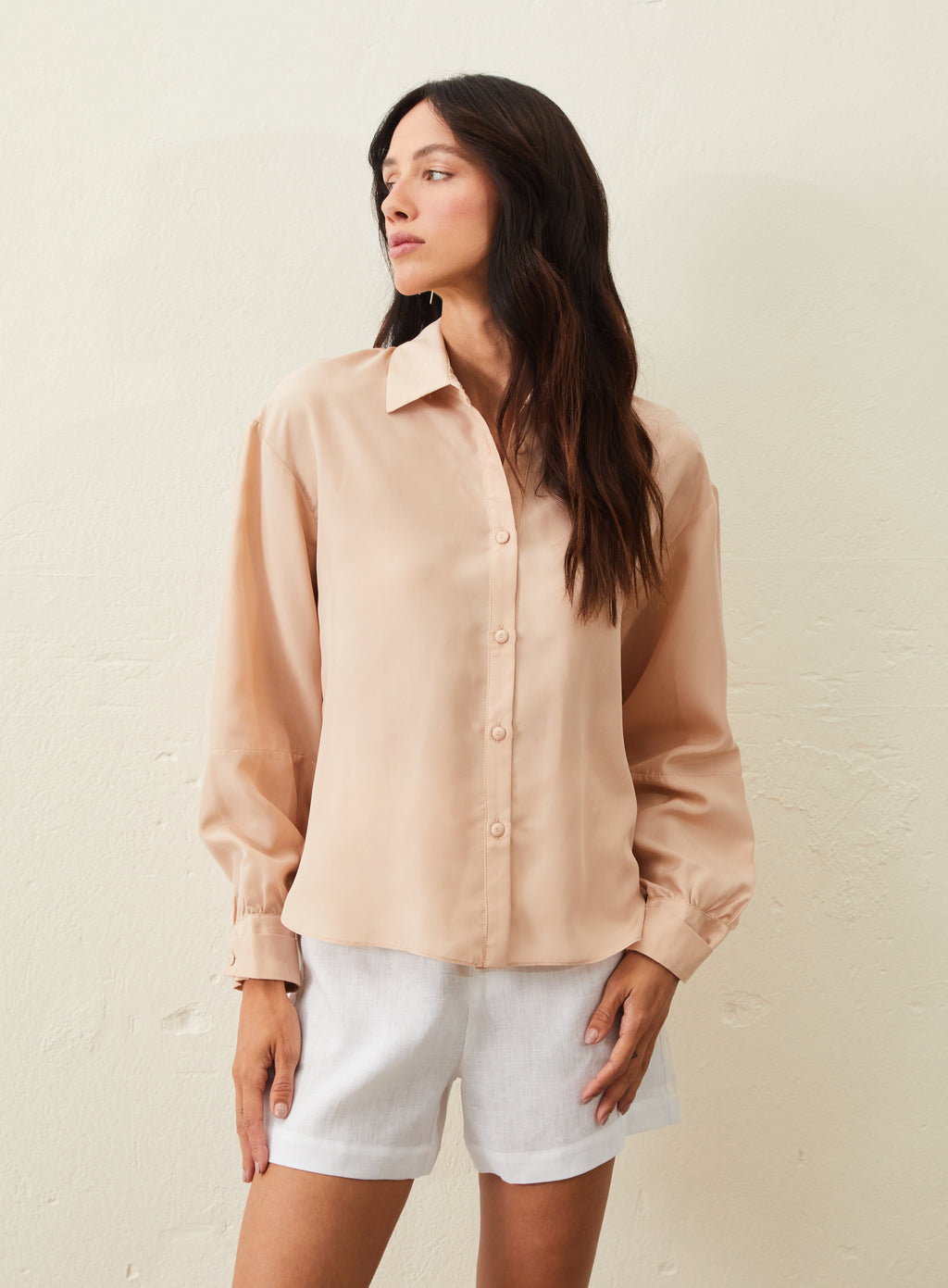 Camisa De Seda - Rosa