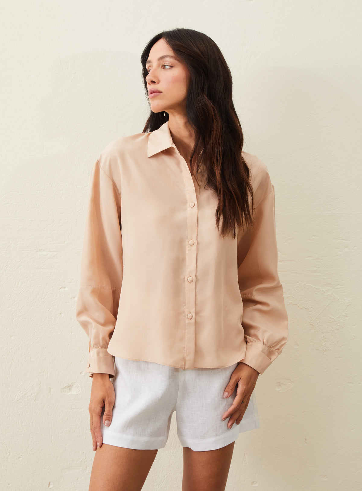 Camisa De Seda - Rosa