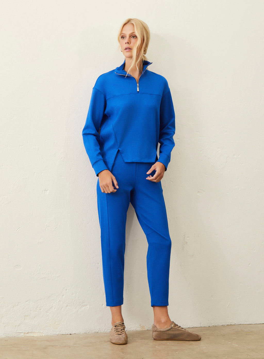 Calça De Moletom Reta - Azul