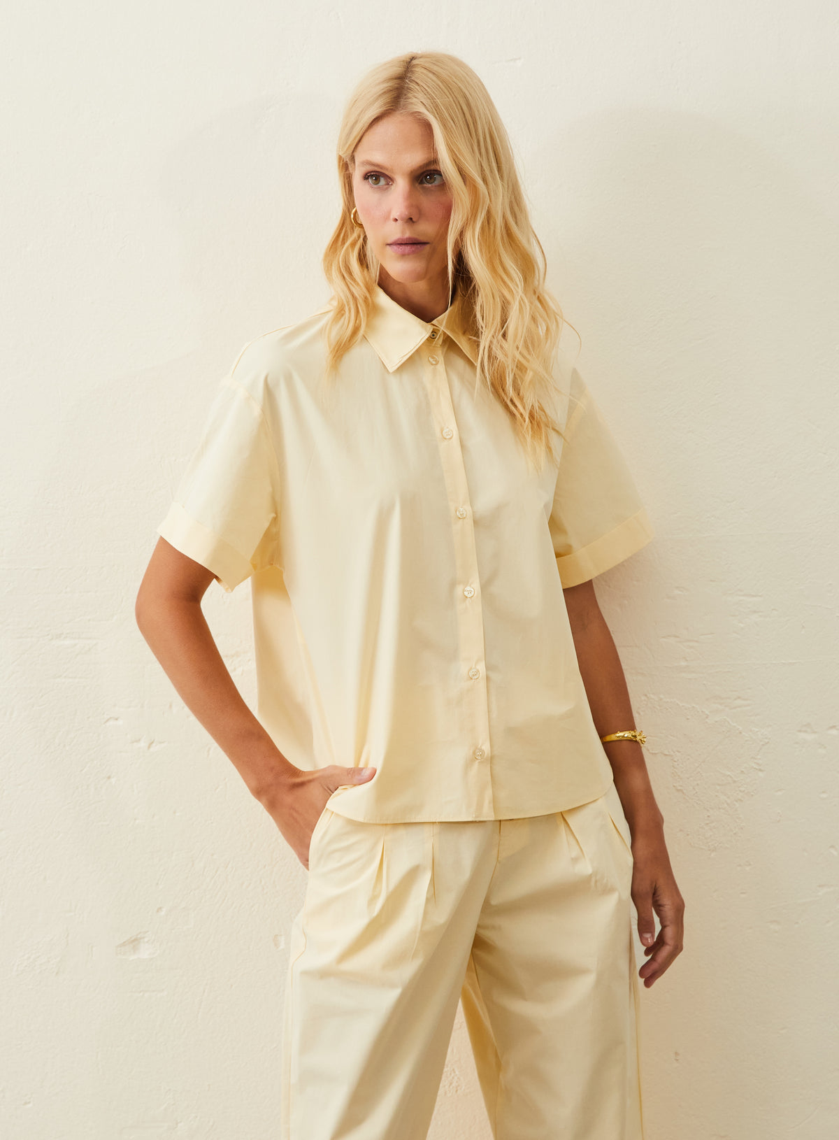 Camisa De Tricoline - Amarelo