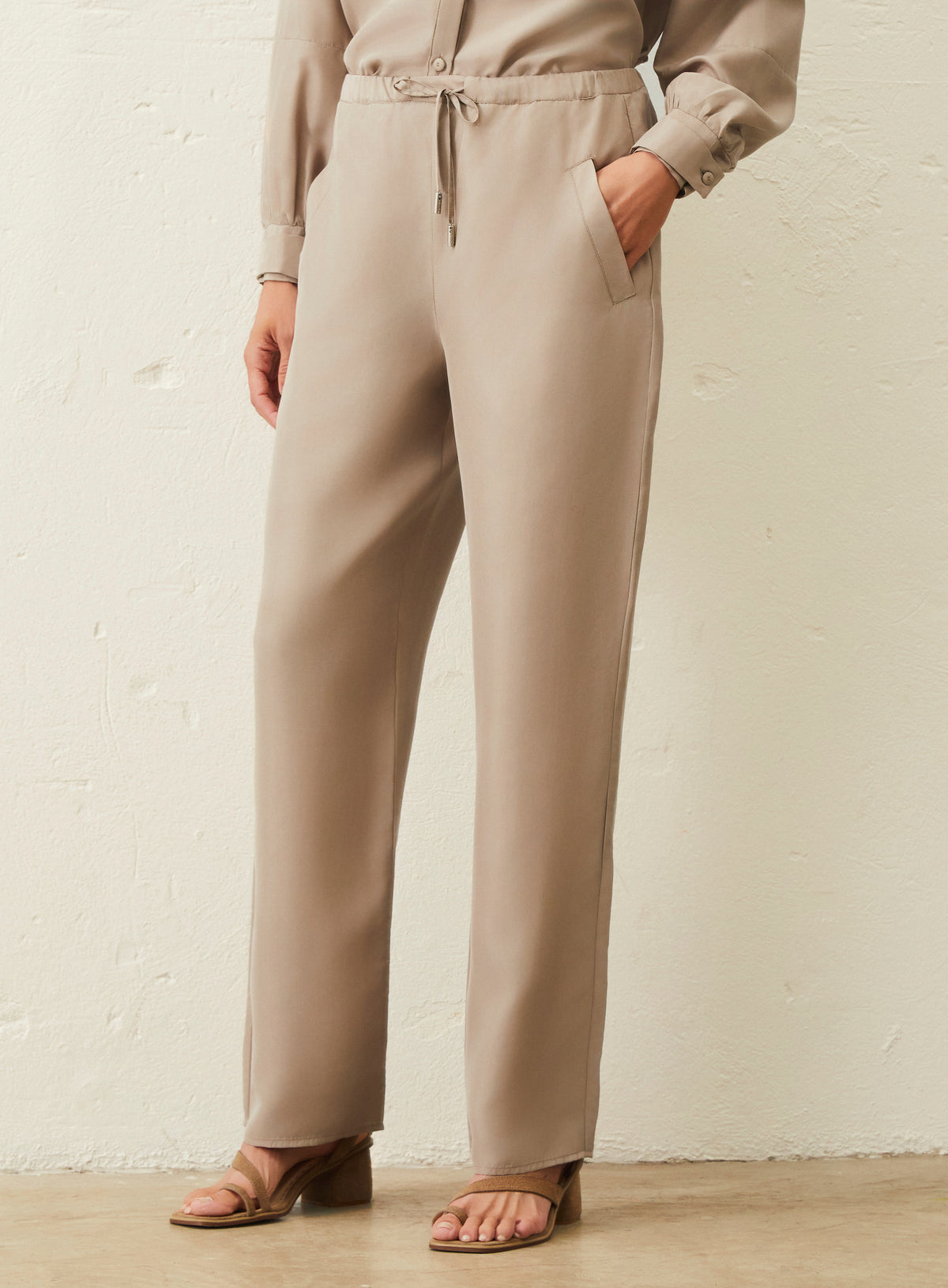 Calça De Seda - Bege