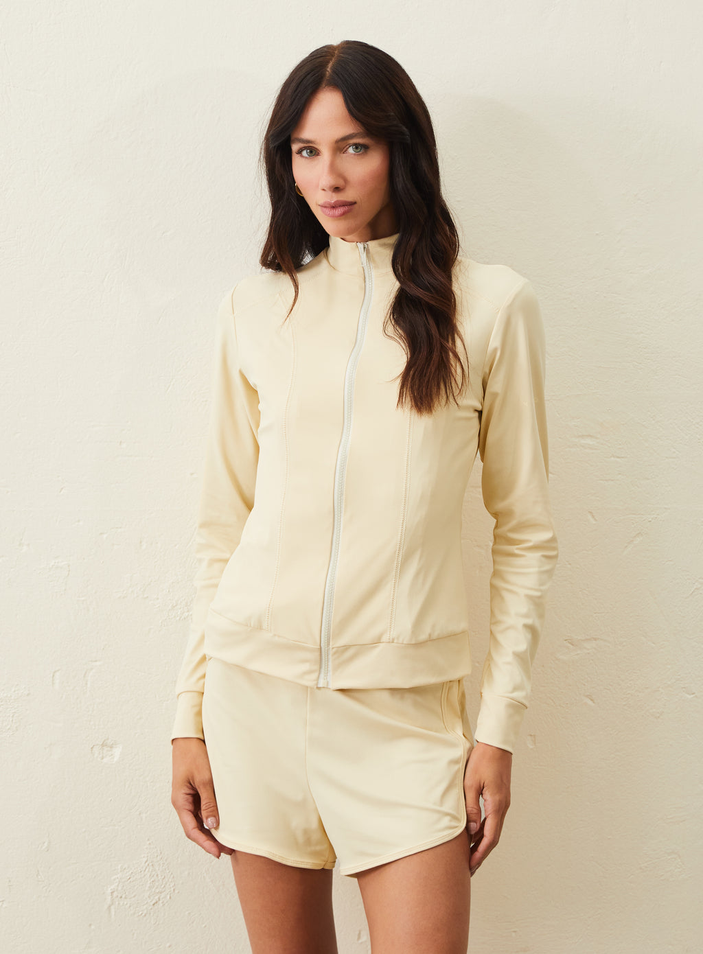 Jaqueta Em Piquet - Amarelo