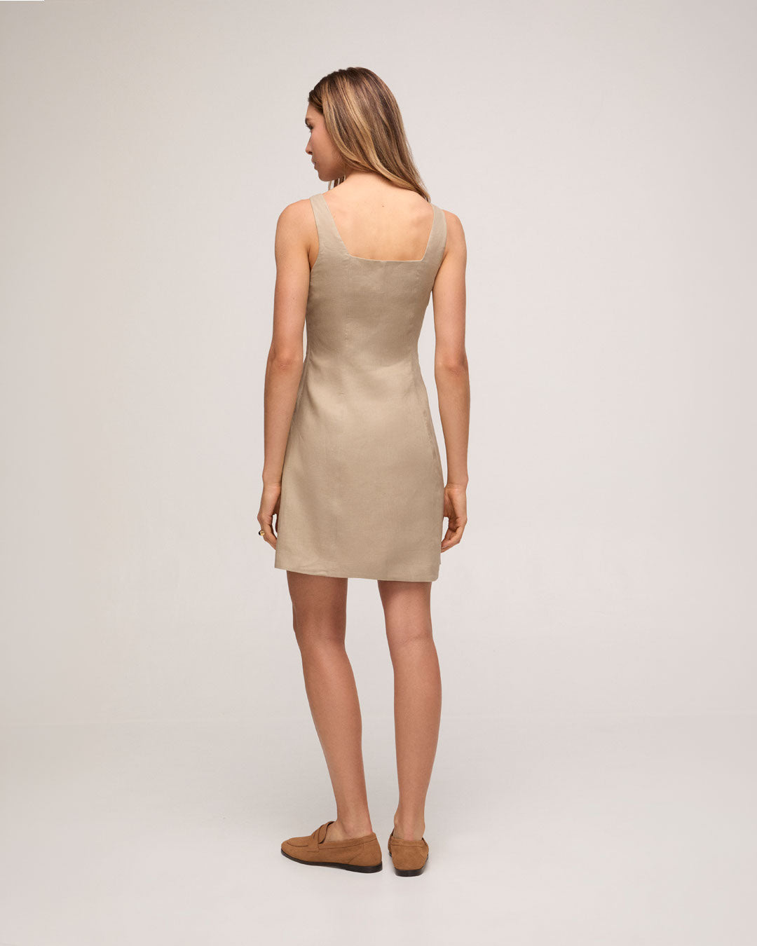 Vestido em Linho - Bege Claro