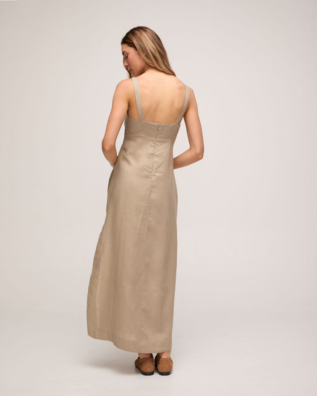 Vestido em Linho - Bege Claro