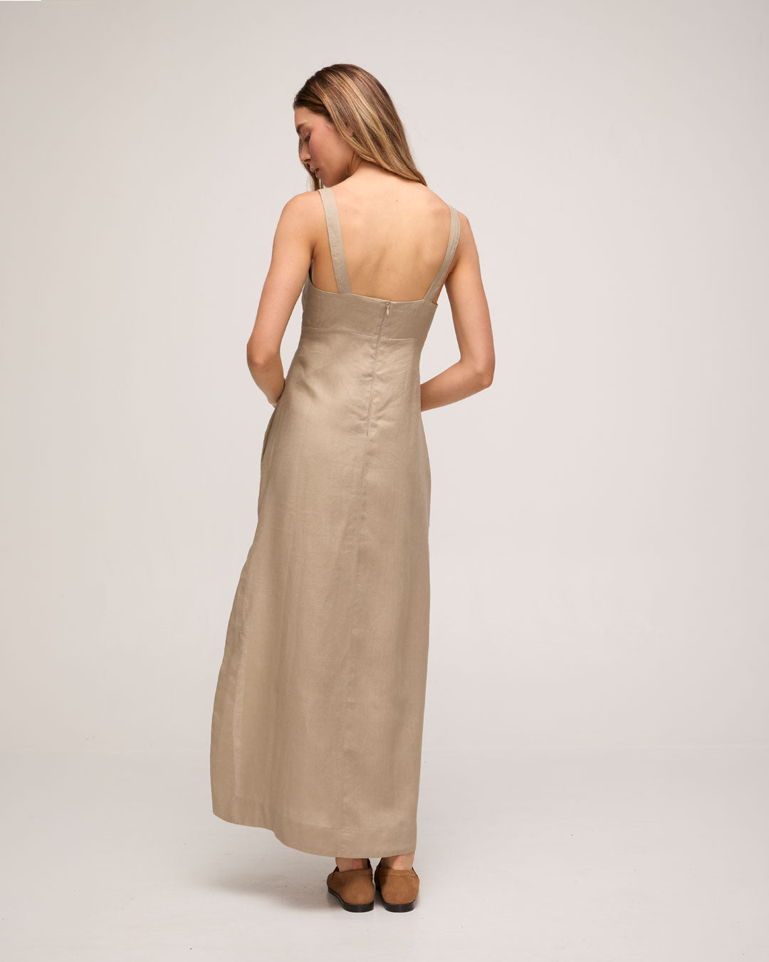 Vestido em Linho - Bege Claro