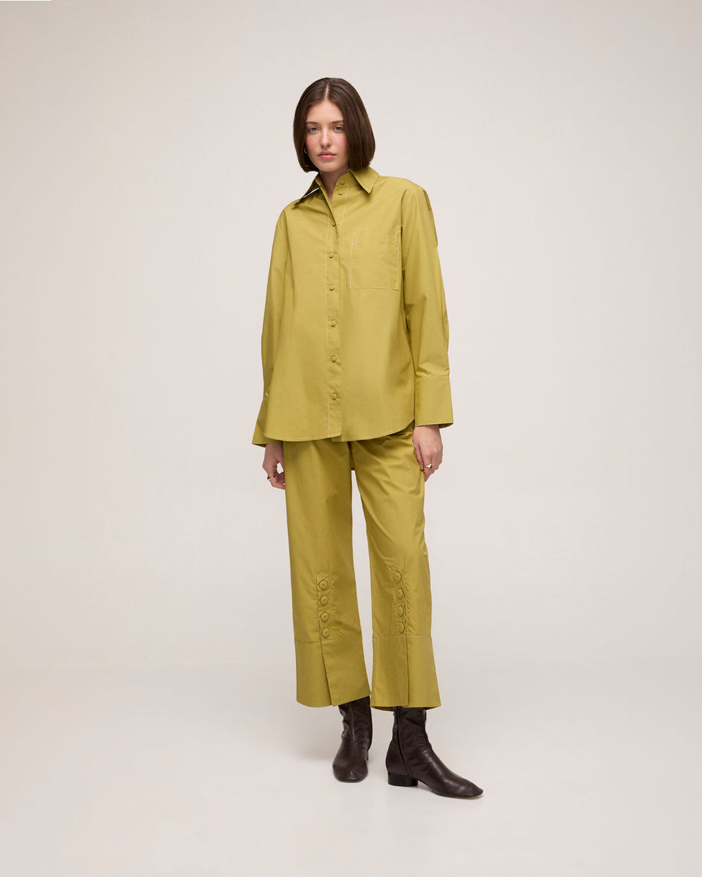 Camisa em Tricoline - Verde Oliva