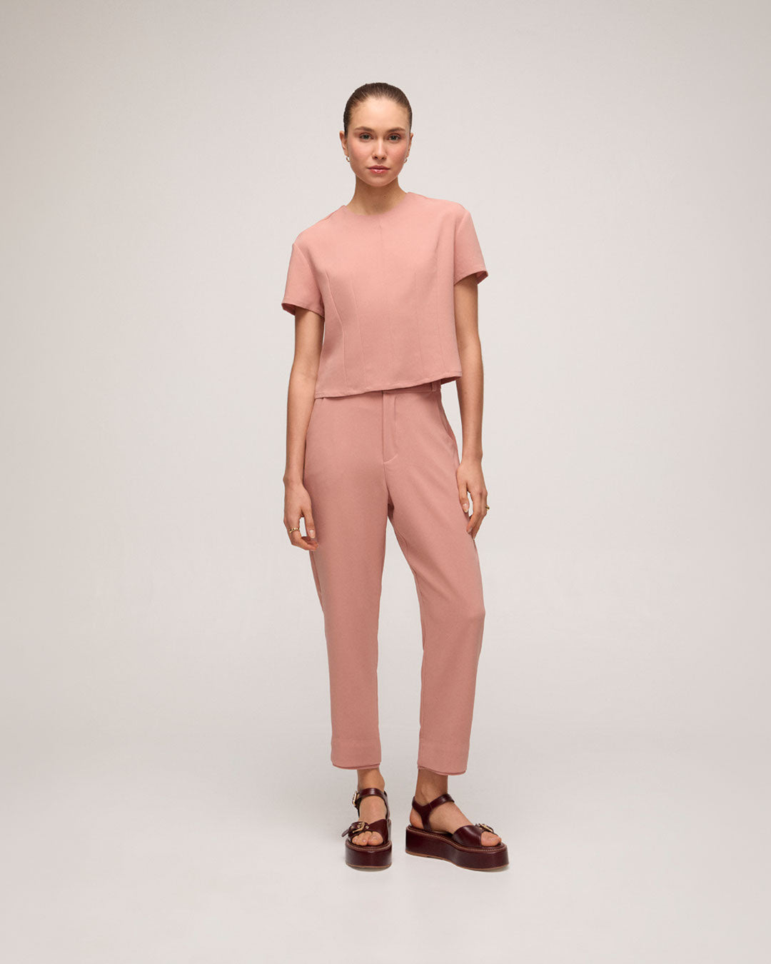 Blusa em Crepe Patou - Rosa