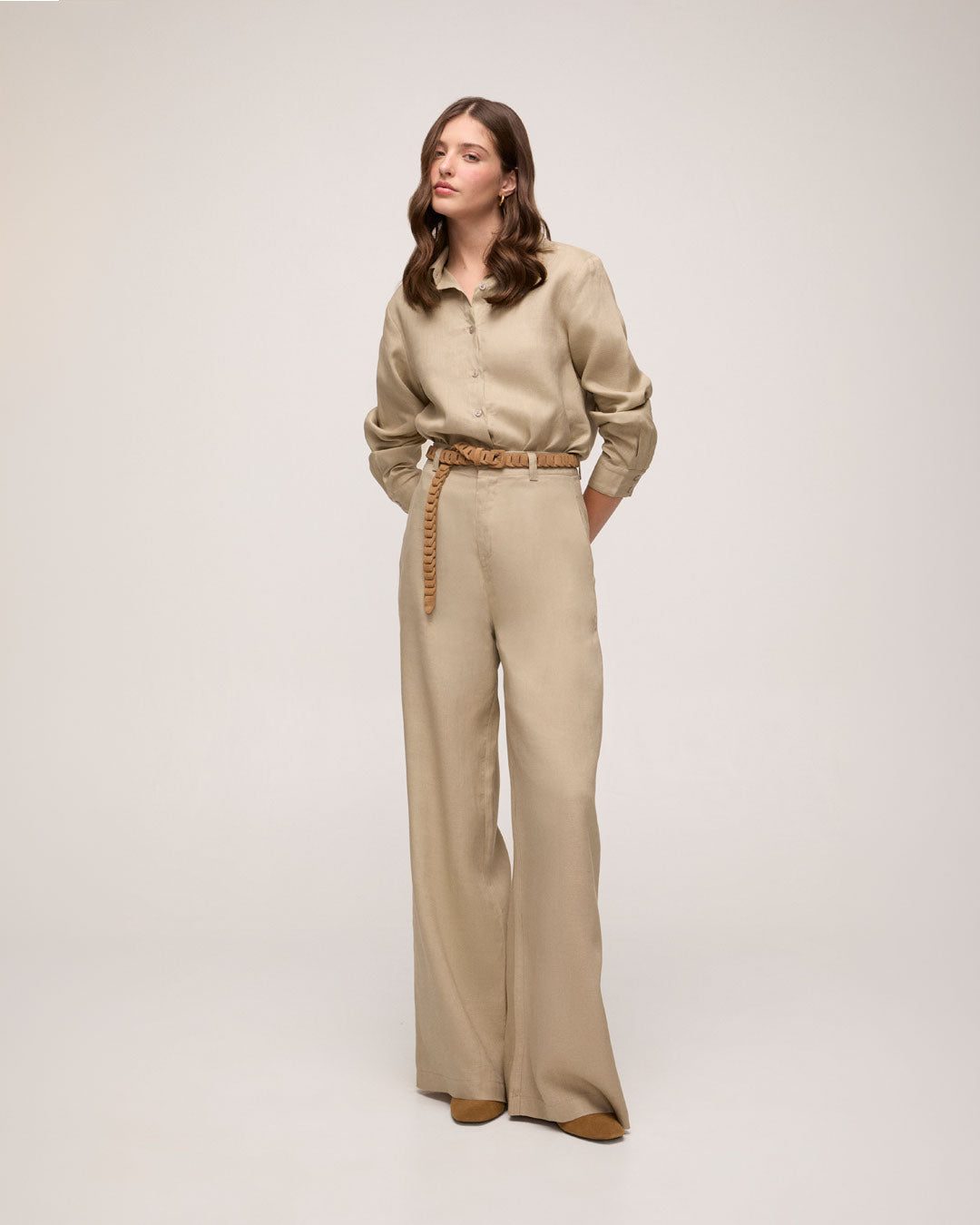 Calça em Linho - Bege Claro