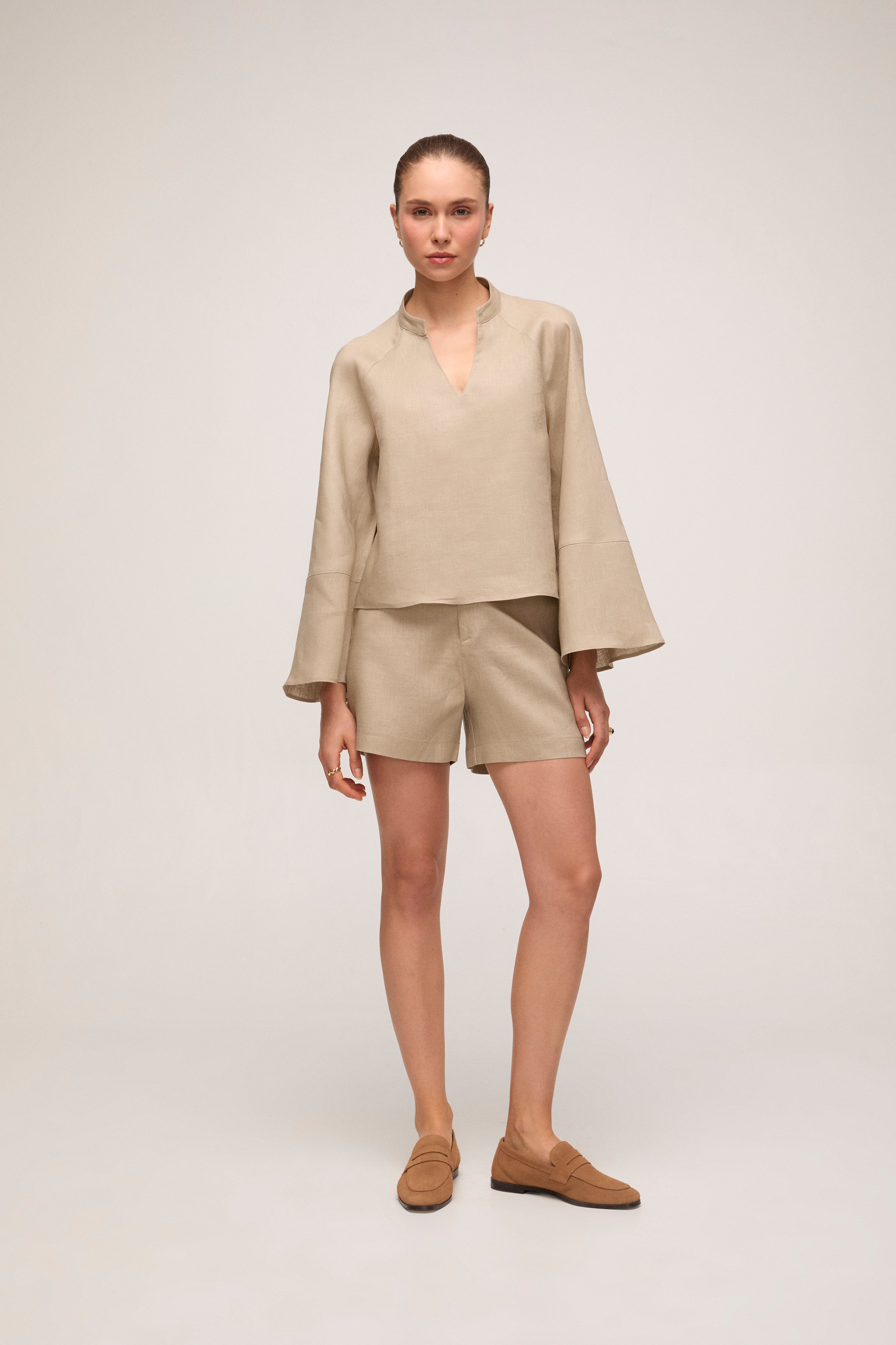 Blusa em Linho - Bege Claro