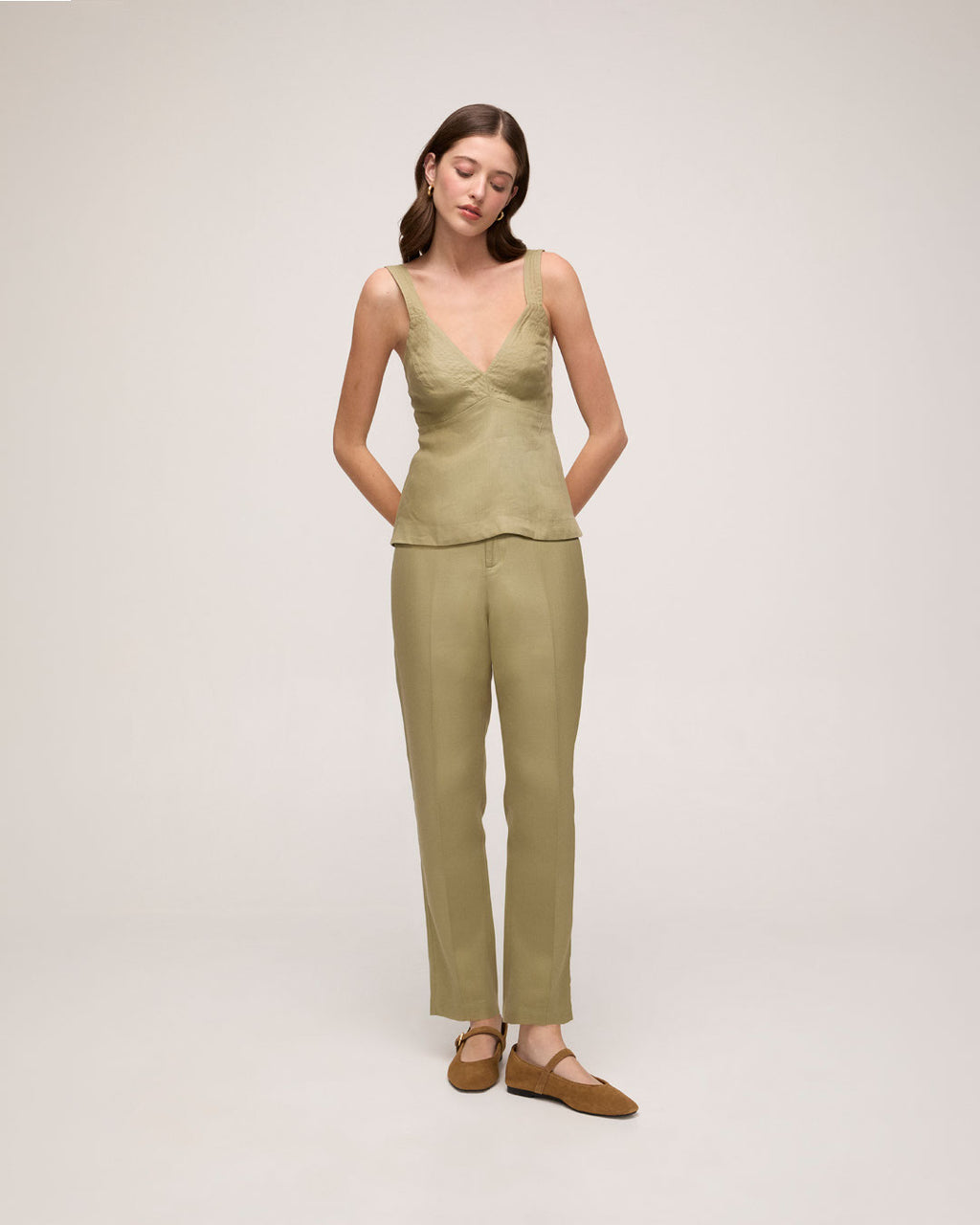 Blusa Em Linho - Verde Militar