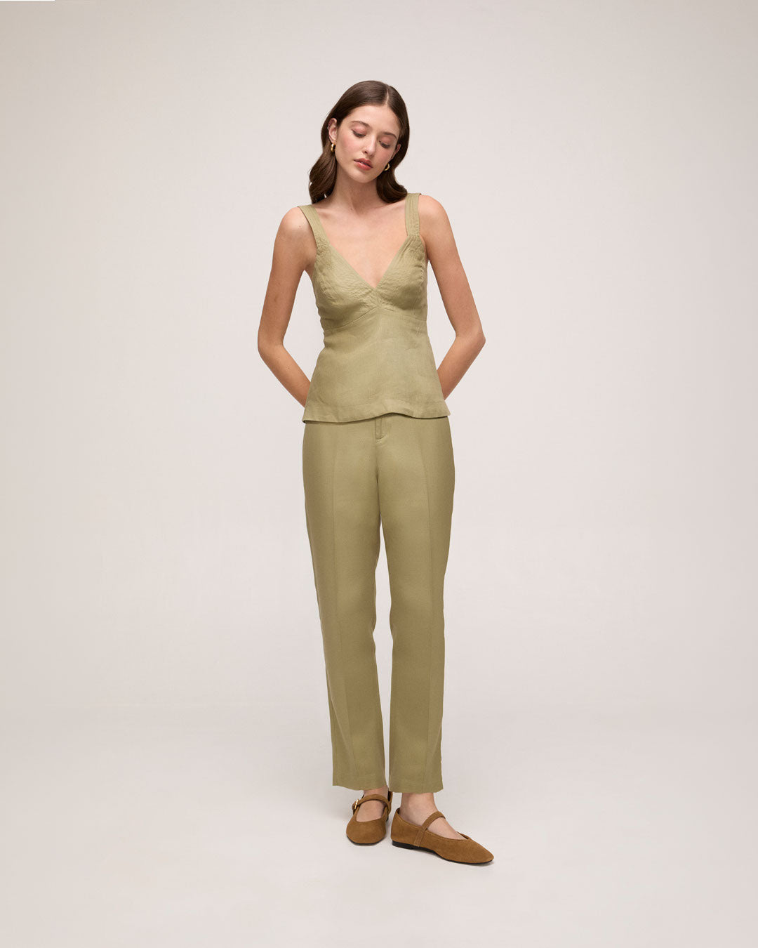 Blusa Em Linho - Verde Militar