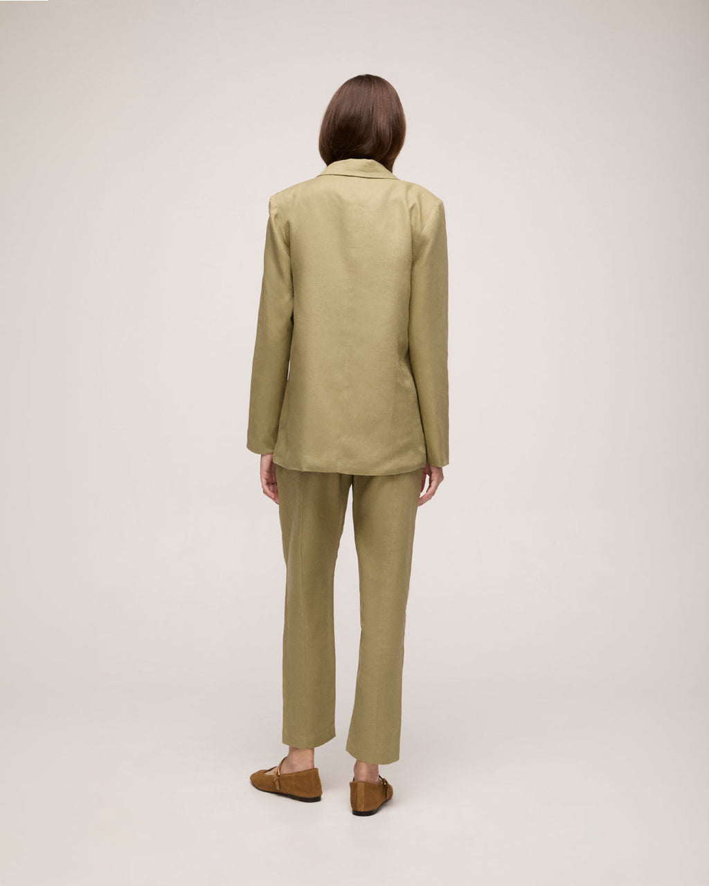 Blazer em Linho Natural - Verde Militar