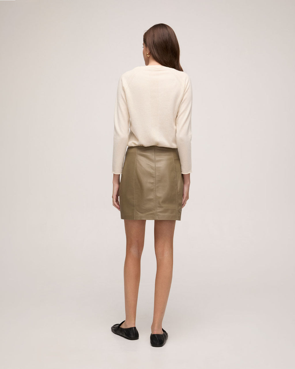 Suéter 100% cashmere gola U - Bege