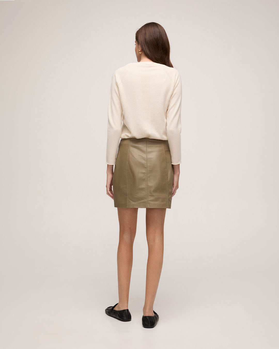 Saia em Couro - Kahki