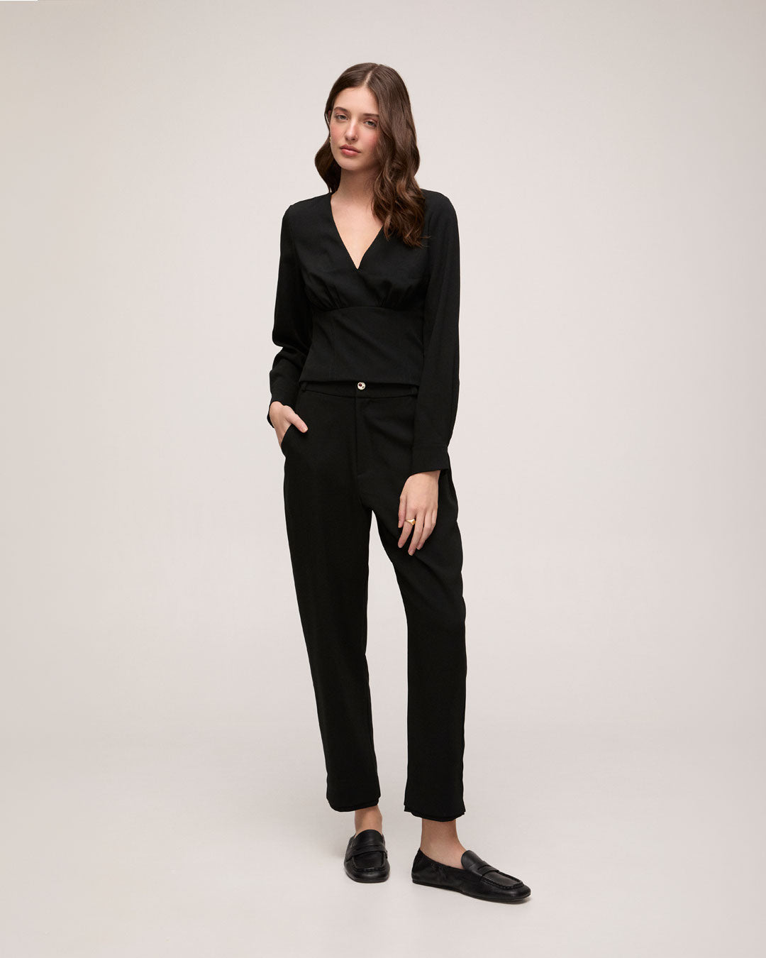 Blusa Em Crepe Patou - Preto