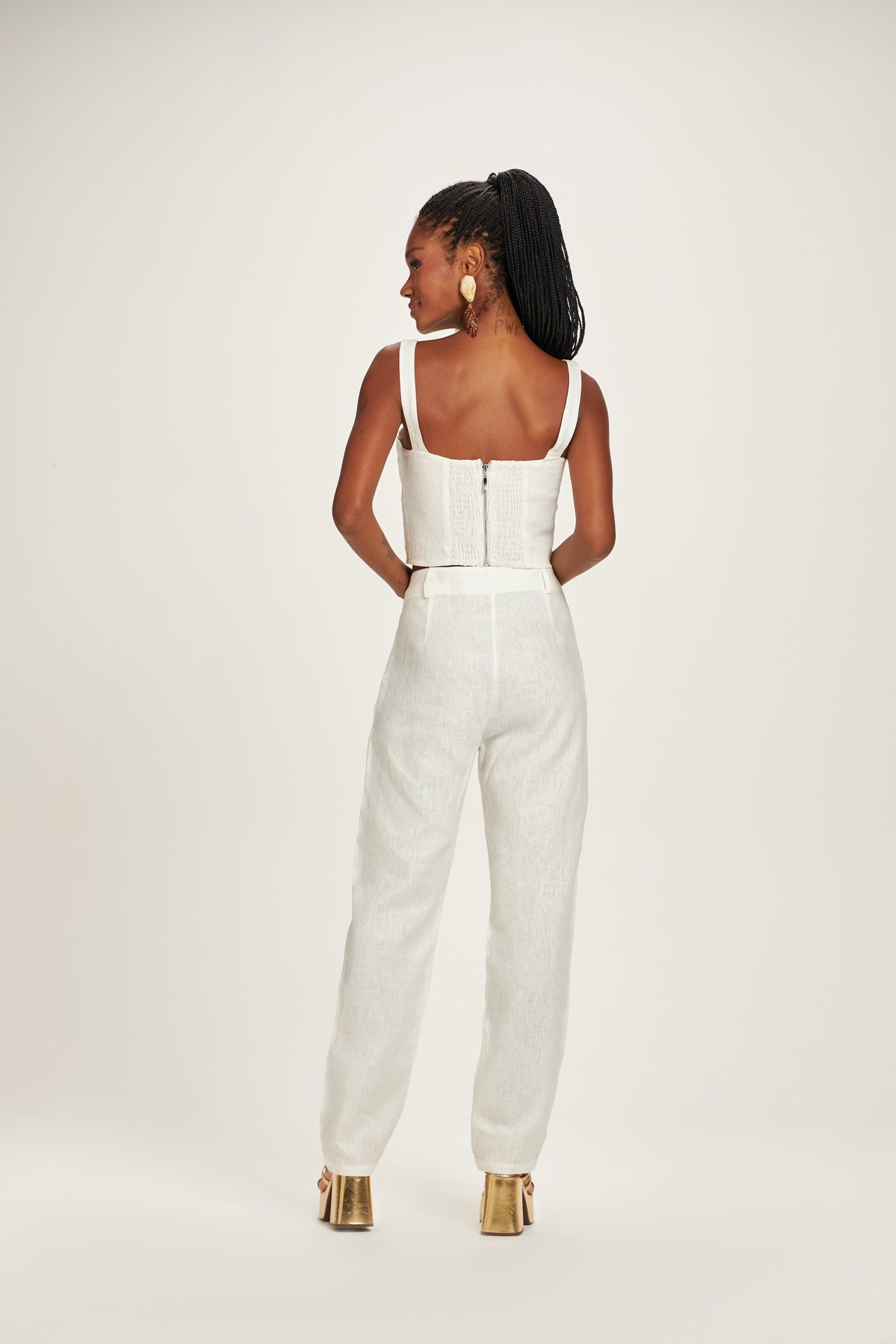 Cropped Justo Com Alça Branco Sereno