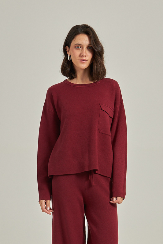 Blusa Tricot - Burgundy