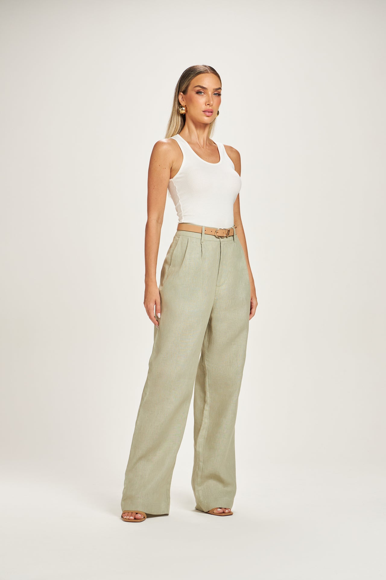 Calça Wide Leg Matchá